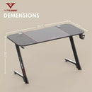 Vitesse Ergonomic Z-Shaped Gaming Desk with Mousepad and Handle Rack ZD01 Vitesse Home