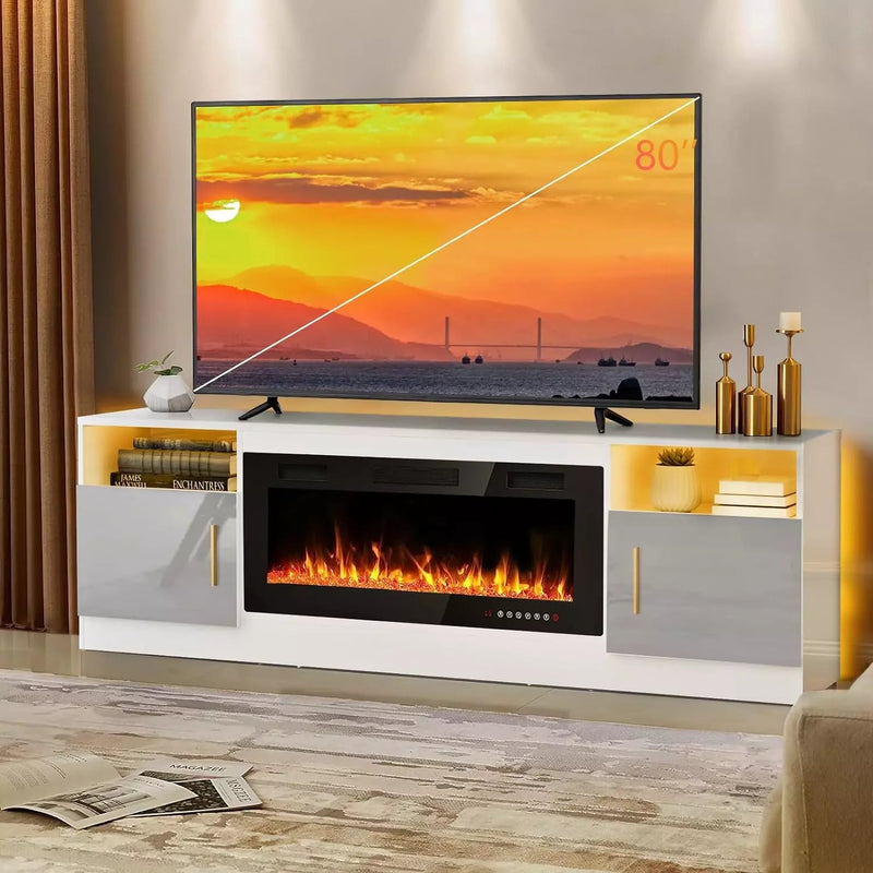 Vitesse Fireplace TV Stand with 36 inch Fireplace Up to 80