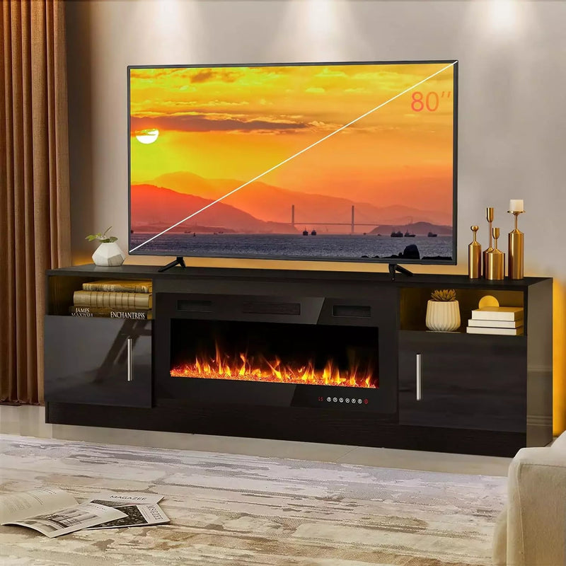 Vitesse Fireplace TV Stand with 36 inch Fireplace Up to 80