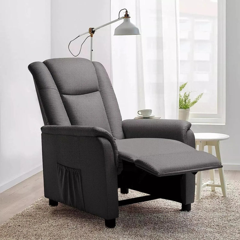 Vitesse Modern Fabric Recliner Chair Home Theater Seating with Pocket
