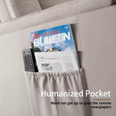 Vitesse Modern Fabric Recliner Chair, Home Theater Seating with Pocket, Lounge Recliner Sofa with Footrest and Backrest