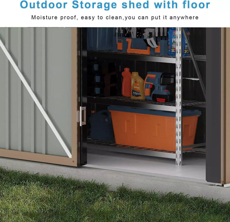 VITESSE Outdoor Storage Metal Shed House with Single Lockable Door