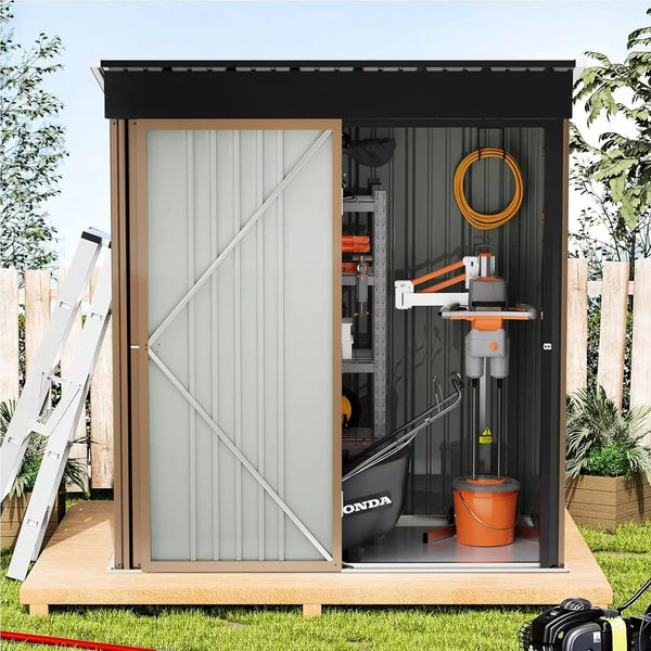 VITESSE Outdoor Storage Metal Shed House with Single Lockable Door