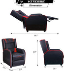 Vitesse Racing Style Single Gaming Recliner & Sofa, Theater Seat VGR02 Vitesse Home