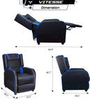 Vitesse Racing Style Single Gaming Recliner & Sofa, Theater Seat VGR02 Vitesse Home