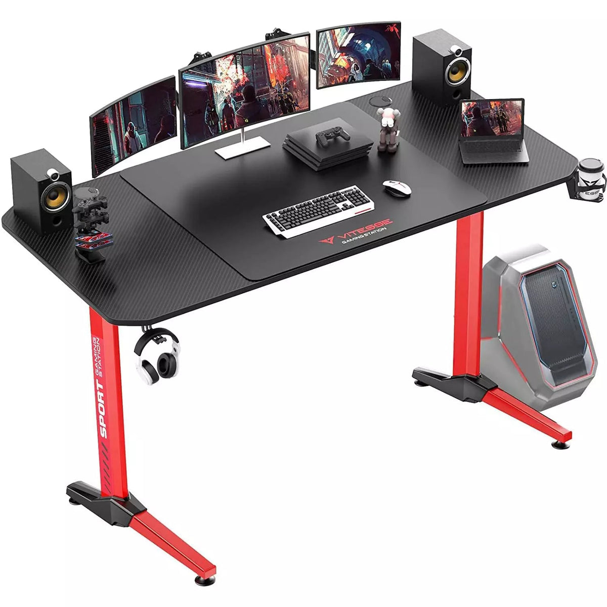 Vitesse T-Shaped Esport PC Gaming Desk, Ergonomic Office Table TD01