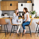 Waleaf 30" Bar Stools Set of 2, Leather Counter Height Barstools