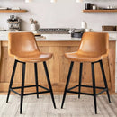 Waleaf 30" Bar Stools Set of 2, Leather Counter Height Barstools
