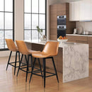 Waleaf 30" Bar Stools Set of 2, Leather Counter Height Barstools