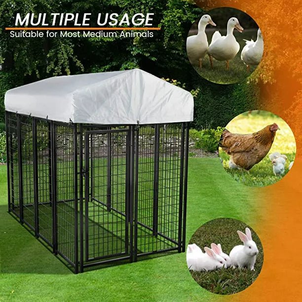 Waleaf 8x4x6 FT Outdoor Dog Kennel for Large Dogs