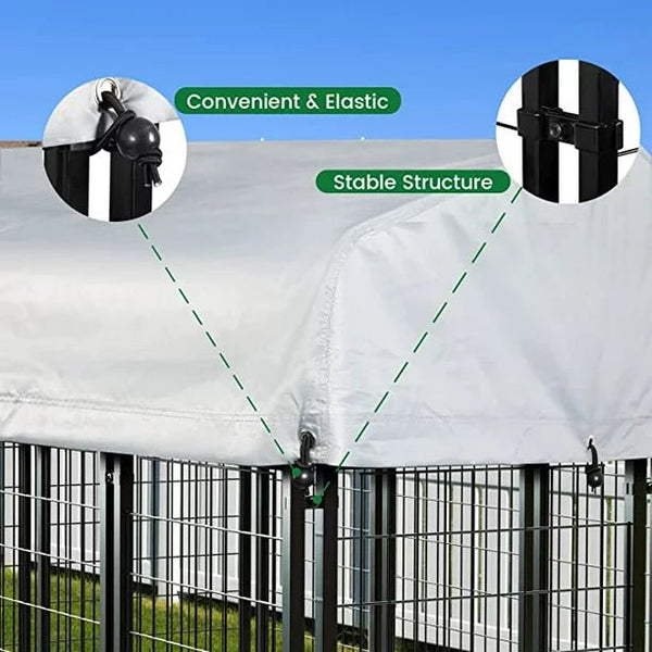 Waleaf 8x4x6 FT Outdoor Dog Kennel for Large Dogs