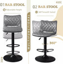 Waleaf Adjustable Swivel Bar Stools Set of 2,Counter Heigh Bar Stools with Back
