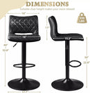 Waleaf Adjustable Swivel Bar Stools Set of 2,Counter Heigh Bar Stools with Back