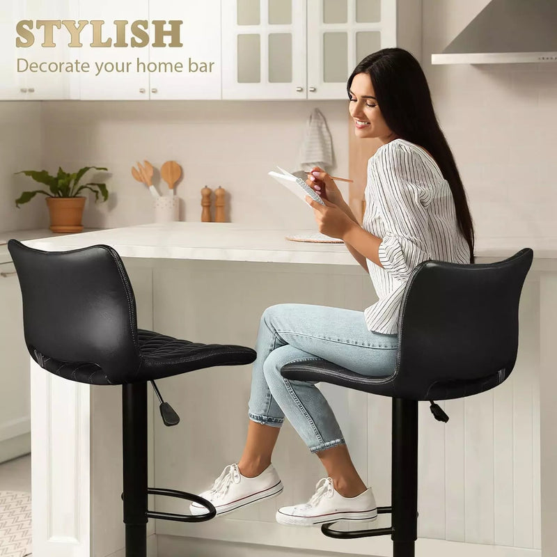 Waleaf Adjustable Bar Stools Set of 2 Modern Counter Height