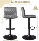 Waleaf Adjustable Swivel Bar Stools Set of 2,Counter Heigh Bar Stools with Back