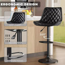 Waleaf Bar Stools Set of 2,Counter Heigh Faux Leather Adjustable Bar Stools