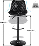 Waleaf Bar Stools Set of 2,Counter Heigh Faux Leather Adjustable Bar Stools