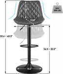 Waleaf Bar Stools Set of 2,Counter Heigh Faux Leather Adjustable Bar Stools