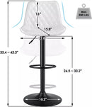 Waleaf Bar Stools Set of 2,Counter Heigh Faux Leather Adjustable Bar Stools