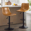 Waleaf Height-Adjustable Swivel Armless Bar Stools, 350 LBS, Set of 2 