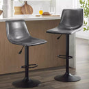 Waleaf Height-Adjustable Swivel Armless Bar Stools, 350 LBS, Set of 2 
