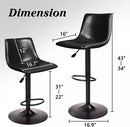Waleaf Height-Adjustable Swivel Armless Bar Stools, 350 LBS, Set of 2 