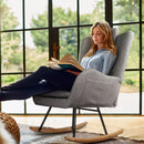 Waleaf Rocking Chair Nursery Rocker Teddy Upholstered Rocking Chair 