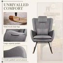 Waleaf Rocking Chair Nursery Rocker Teddy Upholstered Rocking Chair 