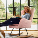 Waleaf Rocking Chair Nursery Rocker Teddy Upholstered Rocking Chair 