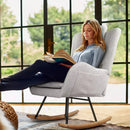 Waleaf Rocking Chair Nursery Rocker Teddy Upholstered Rocking Chair 