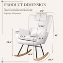 Waleaf Rocking Chair Nursery Rocker Teddy Upholstered Rocking Chair 