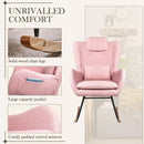 Waleaf Rocking Chair Nursery Rocker Teddy Upholstered Rocking Chair 