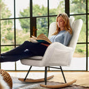 Waleaf Rocking Chair Nursery Rocker Teddy Upholstered Rocking Chair 