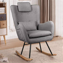 Waleaf Rocking Chair Nursery Rocker Teddy Upholstered Rocking Chair 