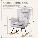 Waleaf Rocking Chair Nursery Rocker Teddy Upholstered Rocking Chair 