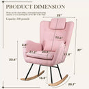 Waleaf Rocking Chair Nursery Rocker Teddy Upholstered Rocking Chair 